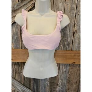 Nwt aerie size L large pink Bralette comfort casual layering juniors bra ruched